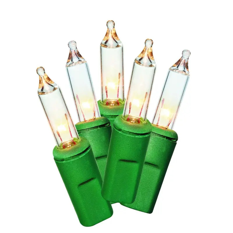 Holiday Time 300-Count Clear Mini Lights, 62.5′ Green Wire, Indoor/Outdoor Christmas Decor