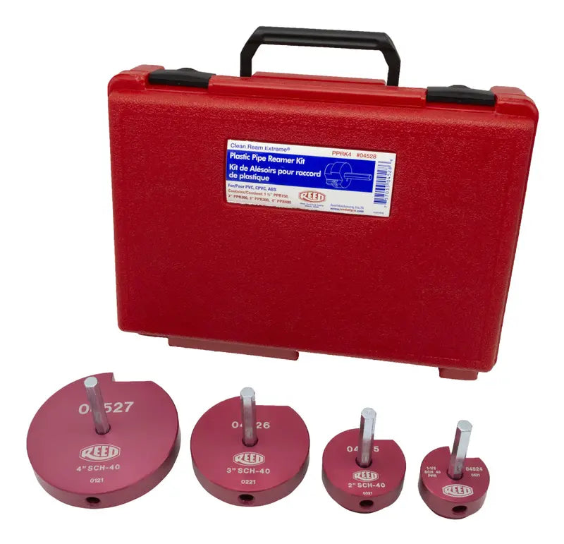 REED Plastic Pipe Reamer Kit 4pc