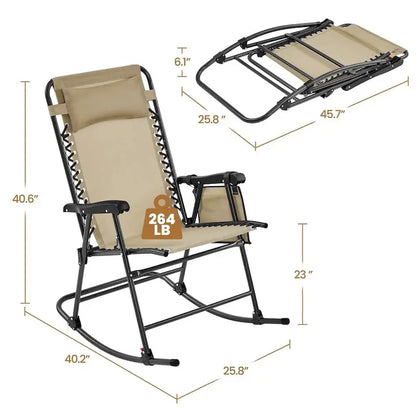 Yaheetech Foldable Outdoor Rocking Chairs — Set of Two, 26-Inch Height