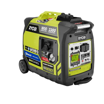 RYOBI 2,300-Watt Recoil Start Bluetooth Super Quiet Gasoline Powered Digital Inverter Generator with CO Shutdown Sensor RYi2322