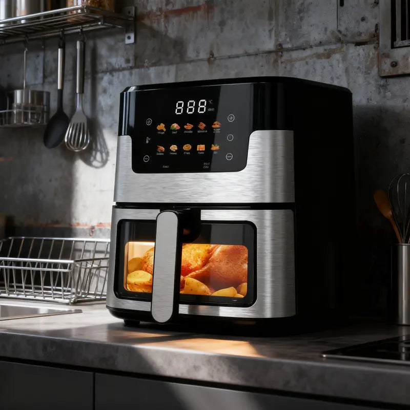 5L Touchscreen Smart Air Fryer  Premium Stainless Steel Design