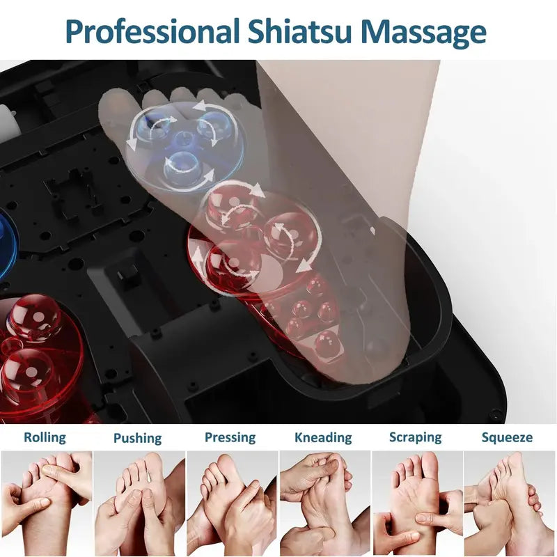 Mountrax Shiatsu Foot Massager with Heat, Remote Control, Adjustable Modes & Air Compression