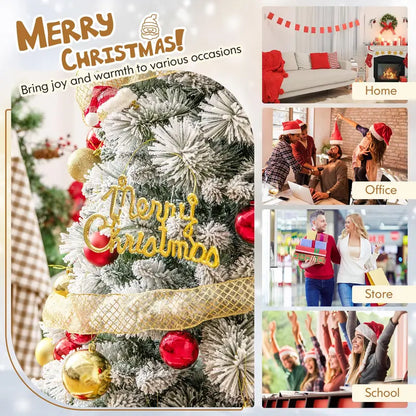 6- or 7-Foot Collapsible Pop-Up Snow-Flocked Artificial Christmas Tree