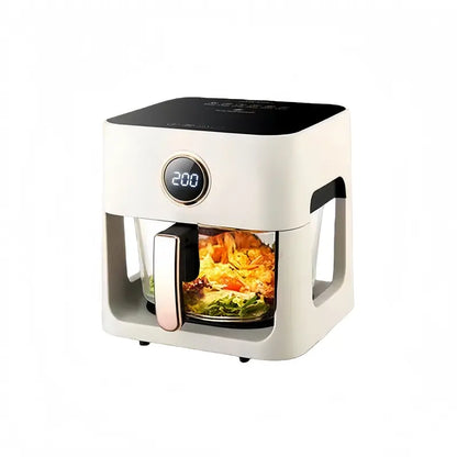 5L White Touchscreen Air Fryer  Compact Smart Cooking Solution