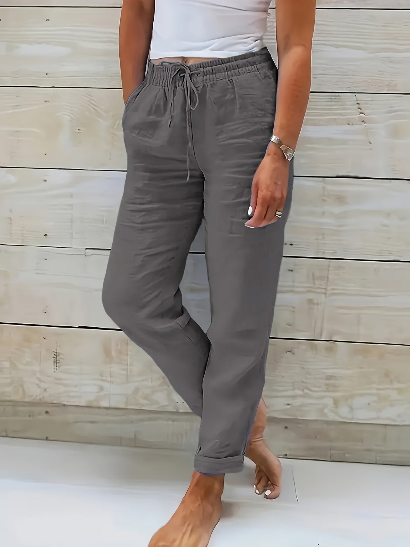 Pantalon Lin et Coton Taille Haute "Riviera"