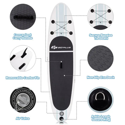 All-in-One Inflatable SUP Board with Telescoping Paddle and Carry Bag