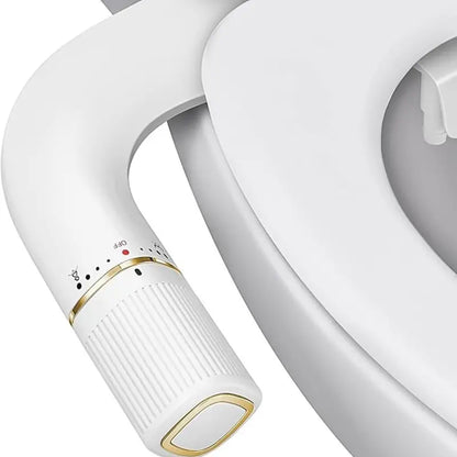 Manual Toilet Bidet Attachment  Dual Nozzles, Adjustable Water Flow, Knob Control