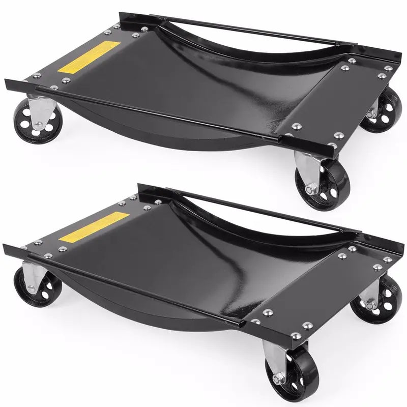 XtremepowerUS Set of 2 Pieces Tire Skates Swivel Moving Wheel Dolly Ball Skate Jack Shoplift 5.5″