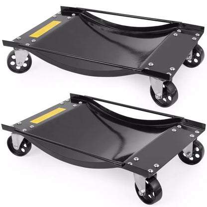 XtremepowerUS Set of 2 Pieces Tire Skates Swivel Moving Wheel Dolly Ball Skate Jack Shoplift 5.5″