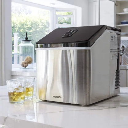 NewAir Portable Clear Ice Maker (40 lbs/24 hrs) in Stainless Steel