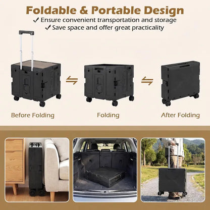 Lightweight Foldable Utility Cart with 360° Swivel Wheels