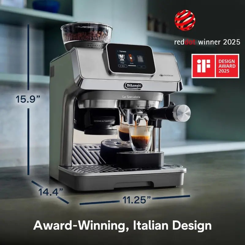De’Longhi La Specialista Touch Espresso Machine  Integrated Grinder, Cold Brew & Iced Mode, 10 Presets, Italian Craftsmanship