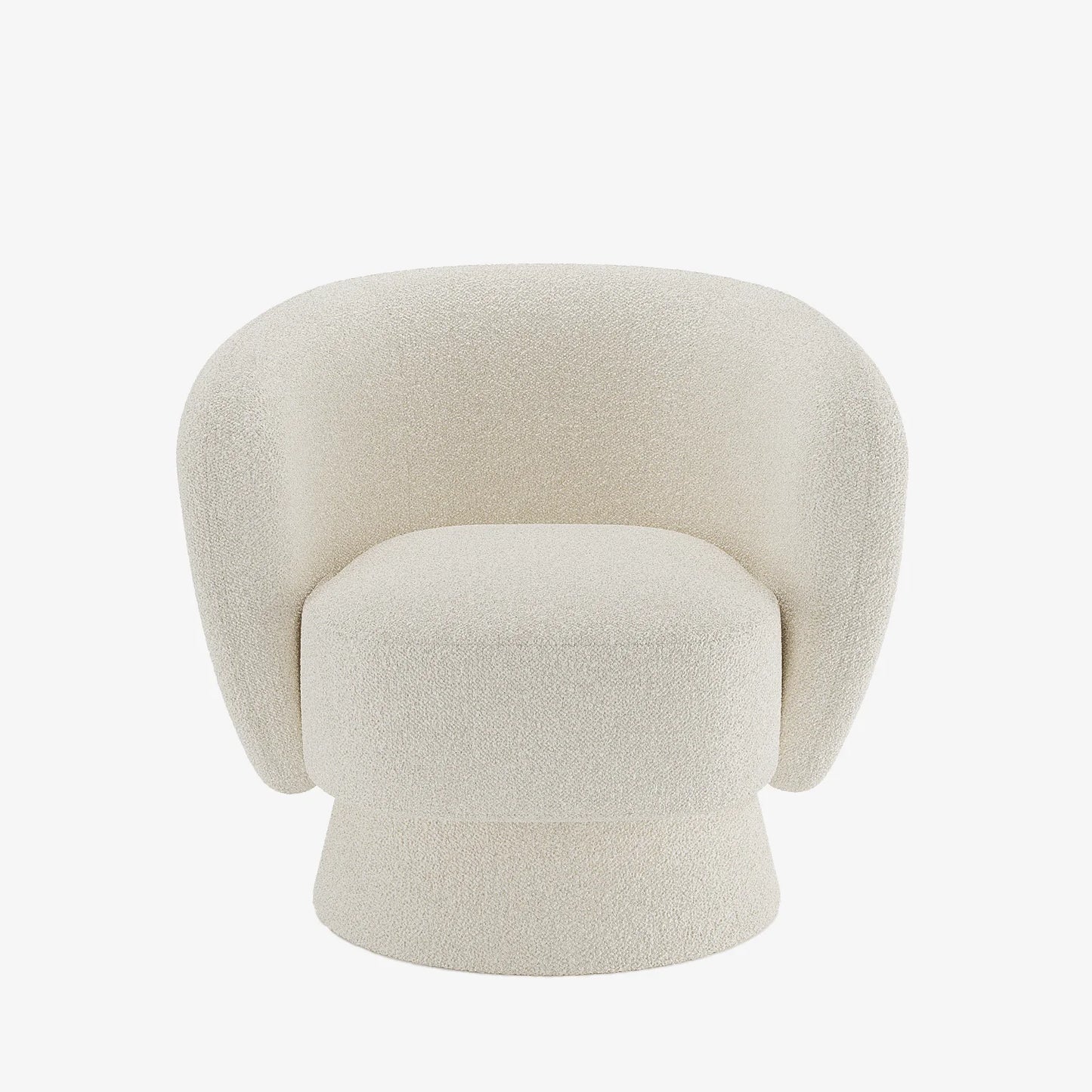Fauteuil bouclette pivotant couleur cr me Salma