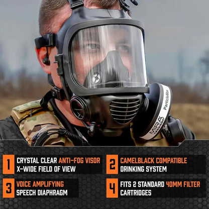 MIRA SAFETY CM-6M CBRN Full-Face Gas Mask  Includes Integrated Drinking System
