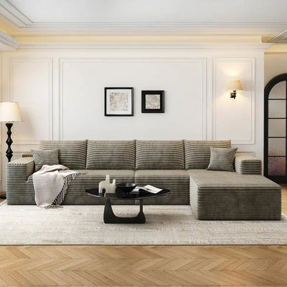 Cloud Modular L-Shaped Sectional Sofa  107.5-Inch Minimalist Corner Lounge with Deep Seating