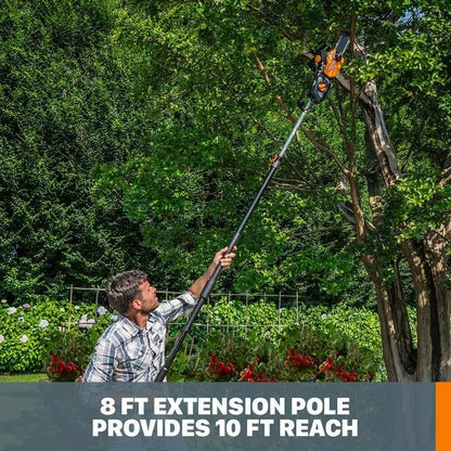 2-in-1 Electric Pole Saw & Chainsaw Trimmer  Auto-Tension, Corded Power Tool