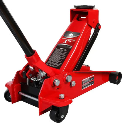 Low-Profile 3-Ton Racing Floor Jack  Dual-Piston Lift, Aluminum-Steel Build, 3.94″18.31″ Range