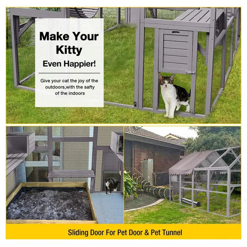 Aivituvin Large Outdoor Cat Run  Spacious, Secure Enclosure for Indoor-Outdoor Cats