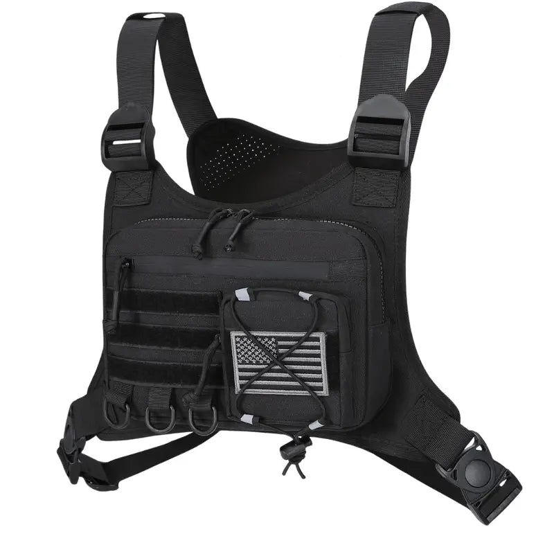Adjustable Outdoor Chest Pack  Zippered Front Compartment & Ergonomic Straps