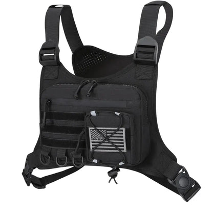 Adjustable Outdoor Chest Pack  Zippered Front Compartment & Ergonomic Straps