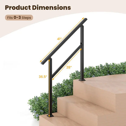 Compact Outdoor Metal Handrail for 03 Steps