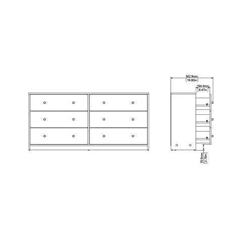 Home Square 3 Piece Bedroom Set with 6-Drawer Double Dresser