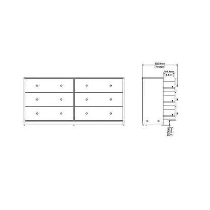Home Square 3 Piece Bedroom Set with 6-Drawer Double Dresser