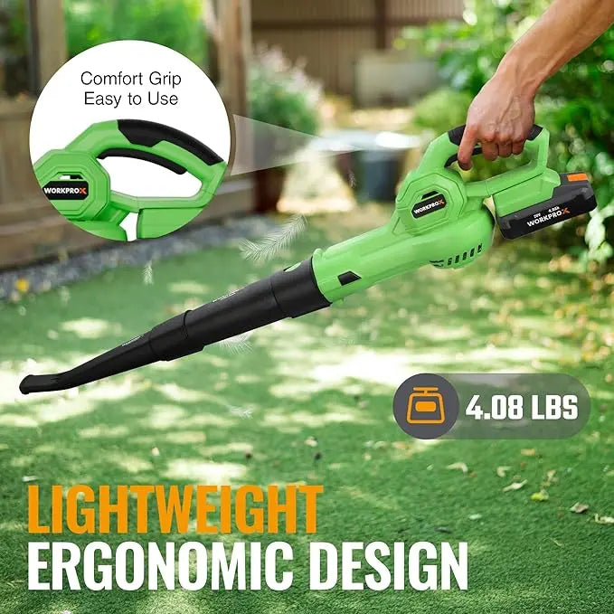WORKPROX 20V High-Performance Cordless Leaf Blower  138 MPH Air Speed, 170 CFM, USB-C Charging
