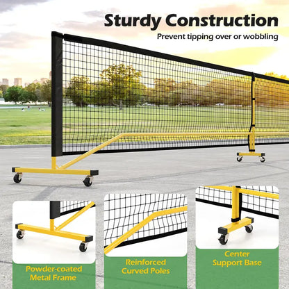 22-Foot Regulation Pickleball Net System  Powder-Coated Steel Frame with Adjustable Height and Weather-Resistant Net