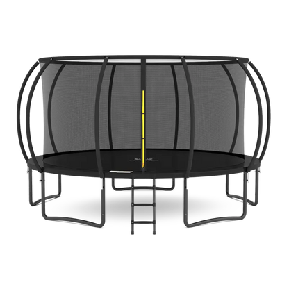 Jumpzylla 16-Foot Enclosed Trampoline with Dual-Tone Safety Pad  ASTM-Certified, Stable 4-Leg Design