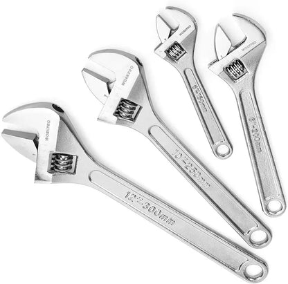 WORKPRO 4-Piece Forged, Heat-Treated Adjustable Wrench Set