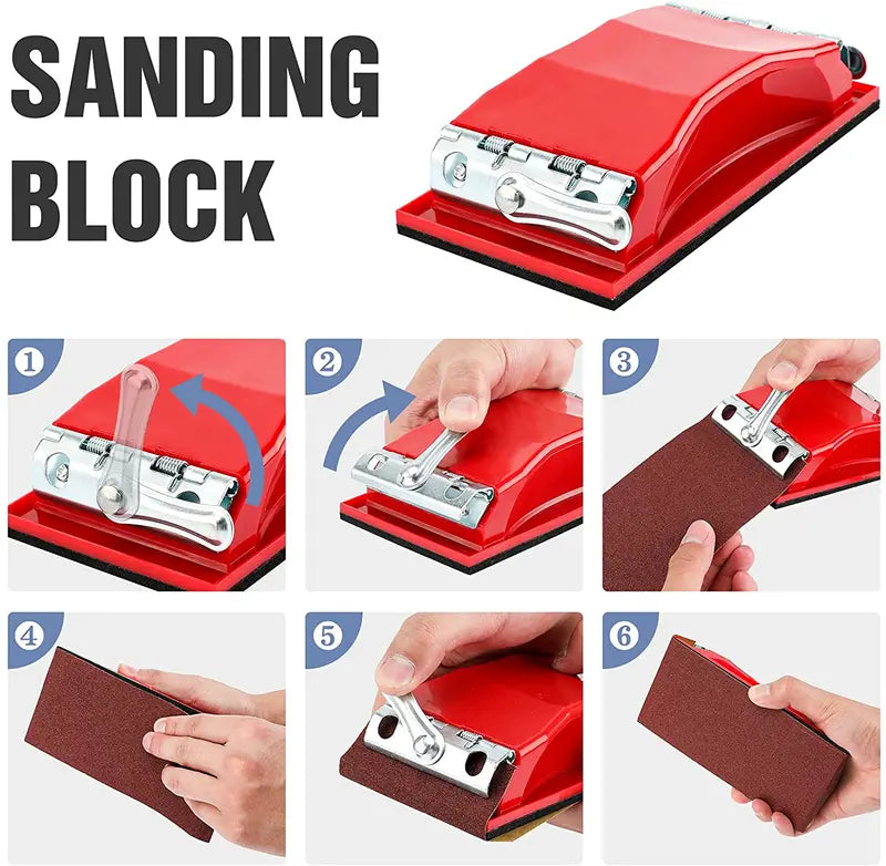 WORKPRO Assorted Sandpaper Pack  24 Sheets (80600 Grit) with Sanding Holder