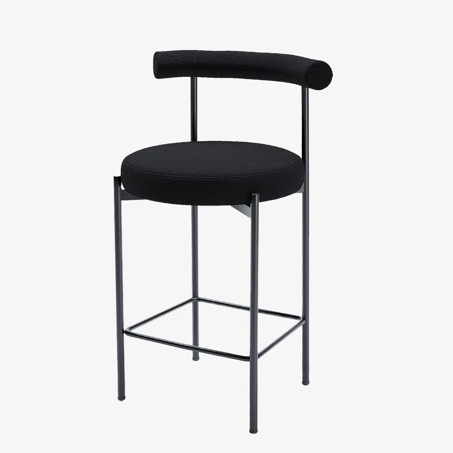 Lot de 2 chaises de bar bouclette grise anthracite  Charlotte