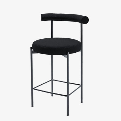 Lot de 2 chaises de bar bouclette grise anthracite  Charlotte