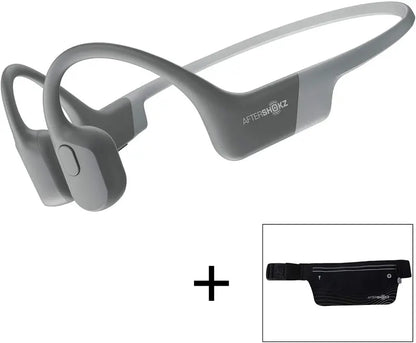 Aftershokz Aeropex Open-Ear Bone Conduction Headphones  Lightweight Sport-Fit with Adjustable Belt, Cosmic Black