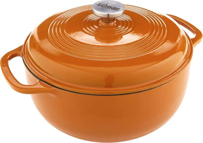 Lodge 6-Quart Caribbean Blue Enamel Cast Iron Dutch Oven  Ideal for Braising, Baking, and Slow Cooking