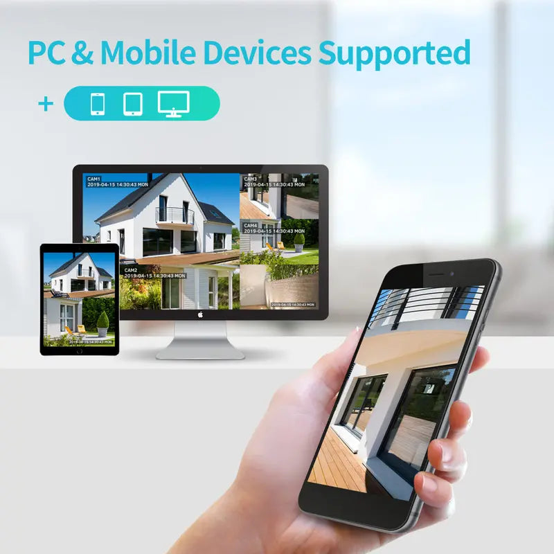 HeimVision Security Camera System, Wireless Wifi 8CH 1080P NVR System, 4Pcs