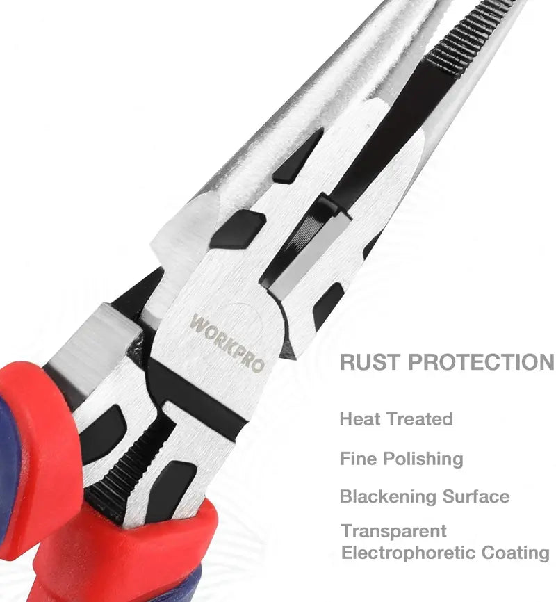 WORKPRO 5-Piece Premium Cr-V Pliers Set with Protective Storage Pouch