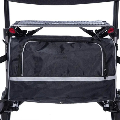Heavy-Duty Upright Rollator Walker  Sturdy Standing Frame with Brakes, Seat, and Storage Bag for Seniors and Mobility Support