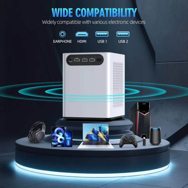 Wireless Projector with Built-in WiFi & Bluetooth Connectivity