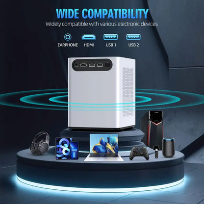 Wireless Projector with Built-in WiFi & Bluetooth Connectivity