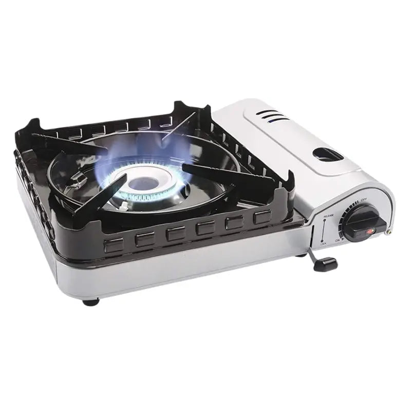 Compact Butane Single-Burner Camp Stove with Four Refill Canisters Included