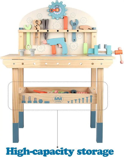 Wooden Kids’ Tool Workbench  Hands-On Construction Play Table with Integrated Tool Set