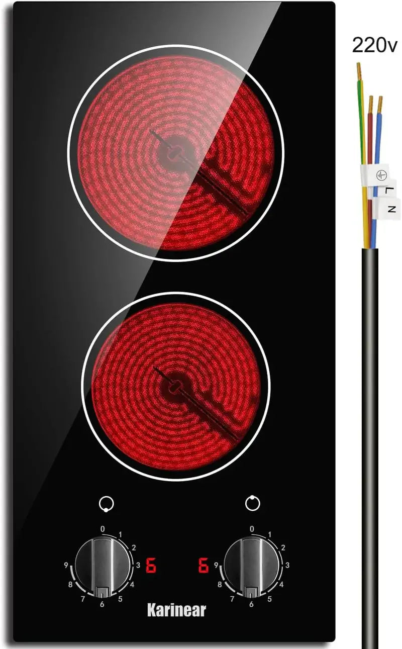 Karinear 30-Inch 4-Burner Ceramic Electric Cooktop  Sleek Built-in Radiant Stove Top for Modern Kitchens