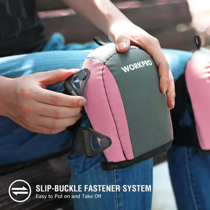 WORKPRO Foam-Padded Garden Knee Protectors — Comfortable Dual-Pad Design, Pink Ribbon Edition