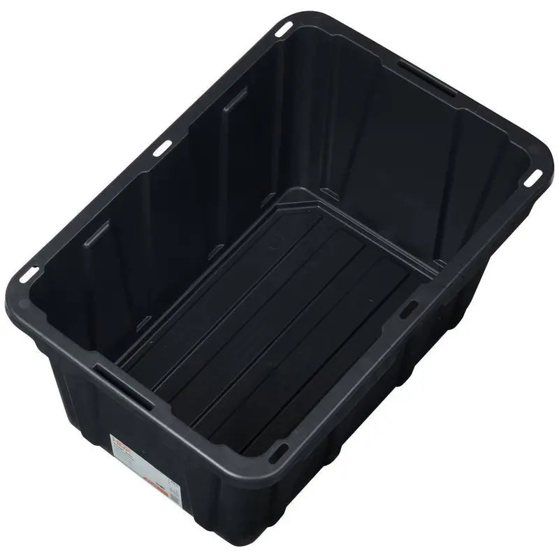 HDX 27-Gallon Stackable Storage Tote  Black Body with Yellow Lid, Waterproof, Durable, Sold in 5-Pack