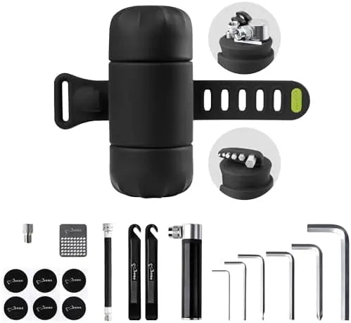BONE 14-in-1 Portable Bike Repair Tool Kit with Tire Pump & Wrench for Mountain/Road Bikes