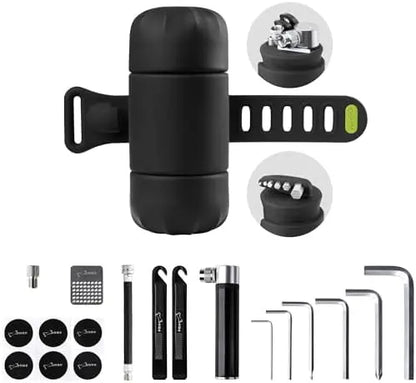 BONE 14-in-1 Portable Bike Repair Tool Kit with Tire Pump & Wrench for Mountain/Road Bikes