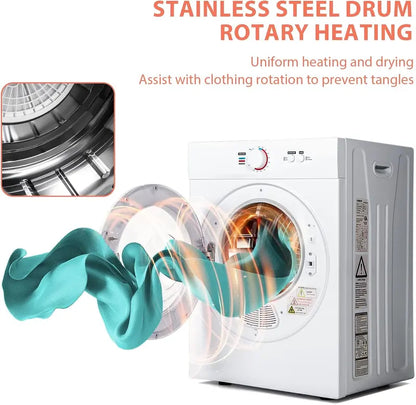 1.8 Cu. Ft. Portable Compact Dryer  Exhaust-Duct Compatible, Space-Saving Design