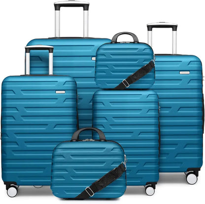 6-Piece Lightweight Expandable Hardshell Luggage Set  TSA-Approved Carry-On & Checked Suitcases with Spinner Wheels